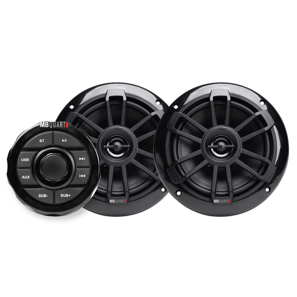 Marine Gauge Receiver with Bluetooth and 2 Black 6.5 Speakers C574307