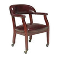 Burgundy Vinyl Conference Chair with Arms & Casters G41585