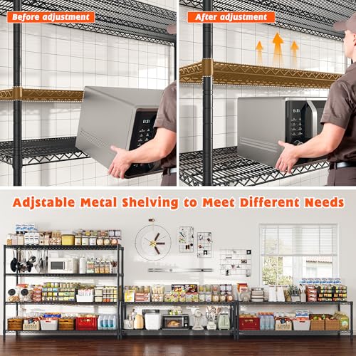 60" W Steel Wire Shelving with Wheels 3200 lbs V611
