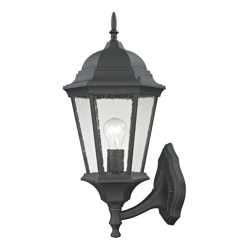 Large Outdoor Wall Lantern with Exposed Bulb Black Q52612