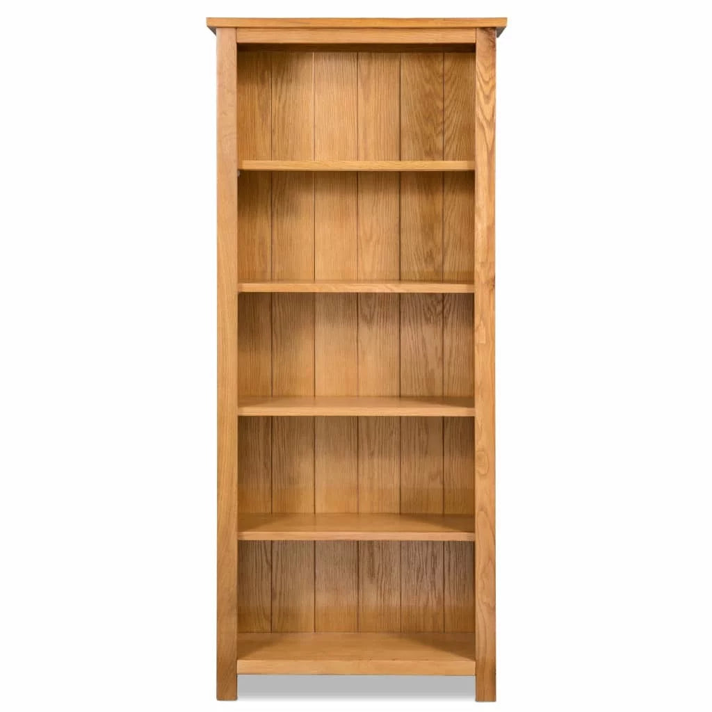 5-Tier Solid Oak Wood Bookcase N79673