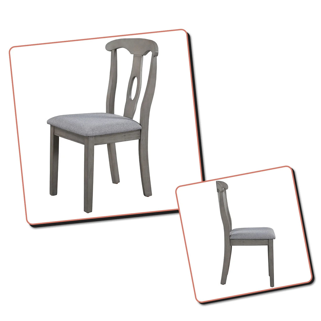 Set of 4 Grey Fabric Upholstered Dining Chairs Q4182