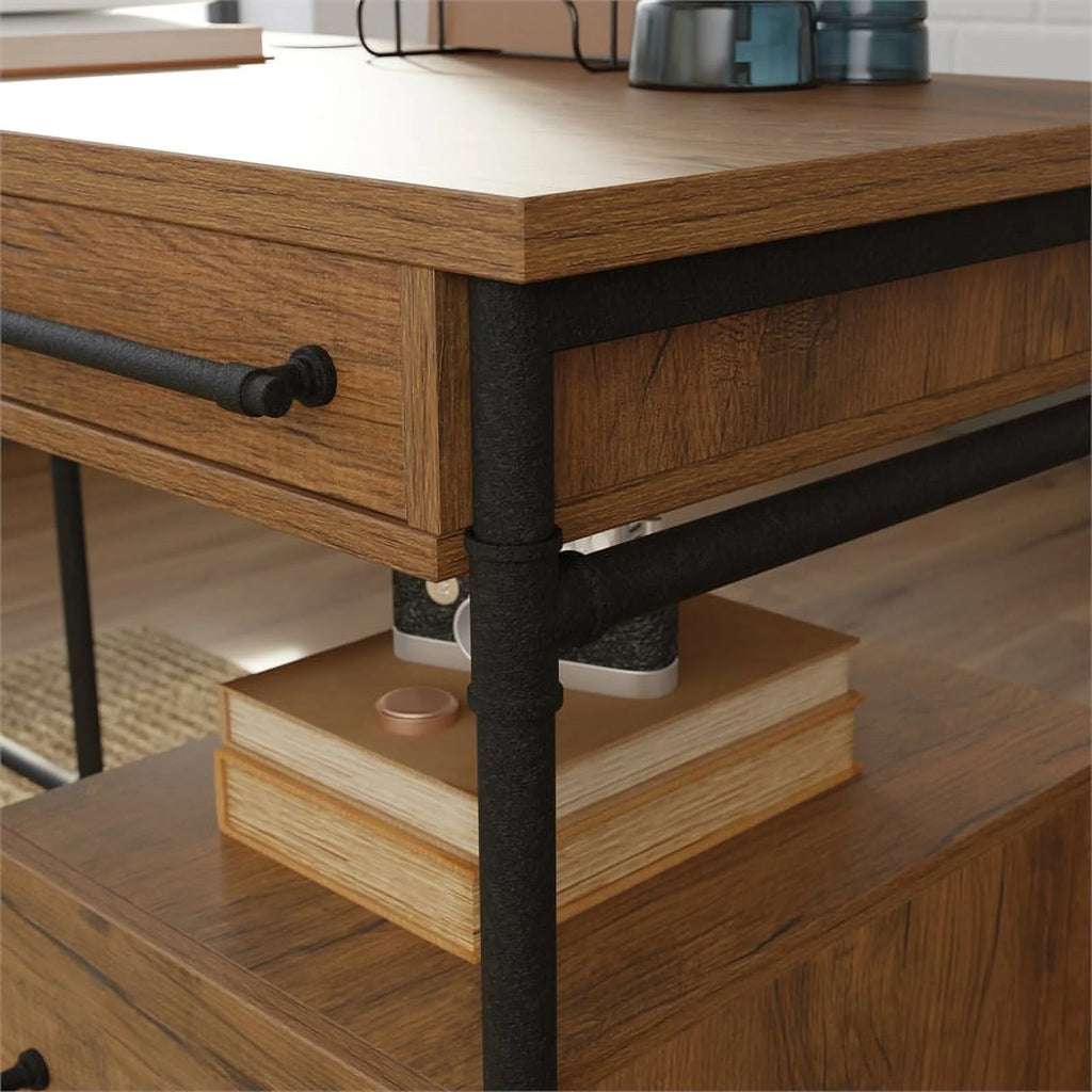 Contemporary Engineered Wood L-Desk H907
