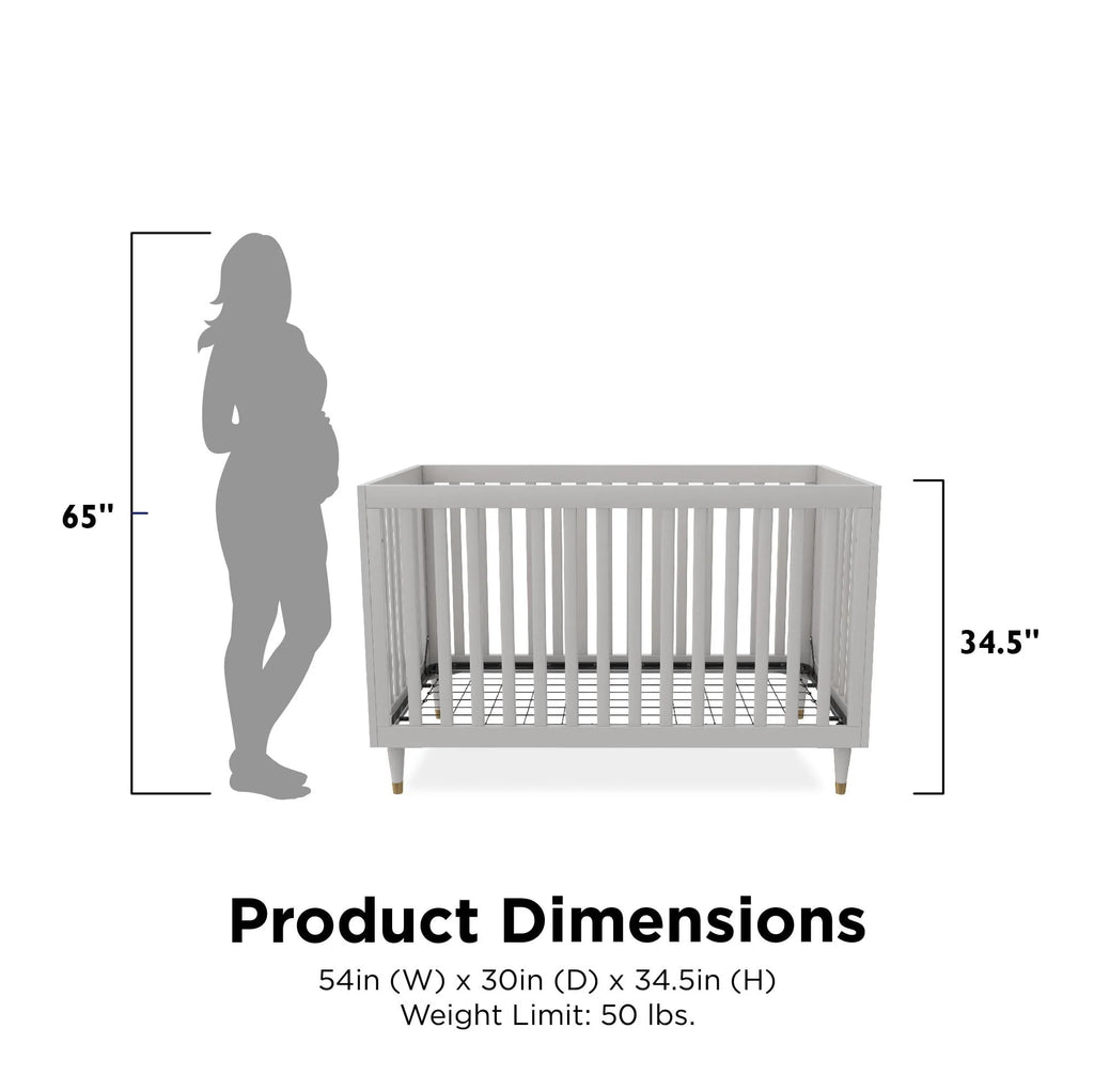 Gray 3 in 1 Crib with Metal Legs C769074