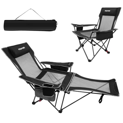 Reclining Camping Chair with Foot Rest Folding Lounger H205