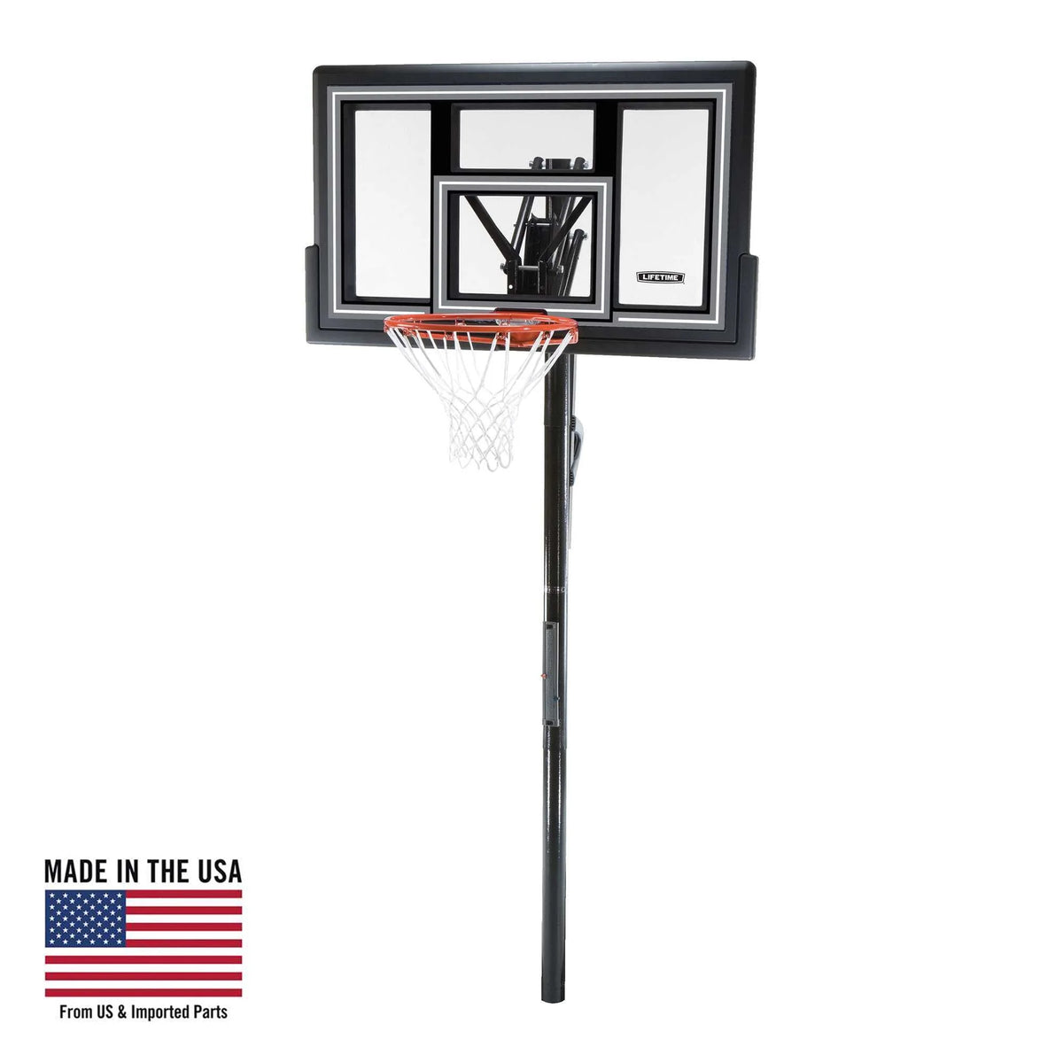 Adjustable Inground Basketball Hoop 50 inch Polycarbonate U659103
