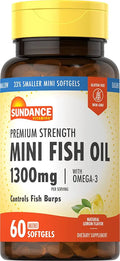 Fish Oil 1300 mg Natural Lemon Flavor 60 Mini Softgels Pack of 4 I31192
