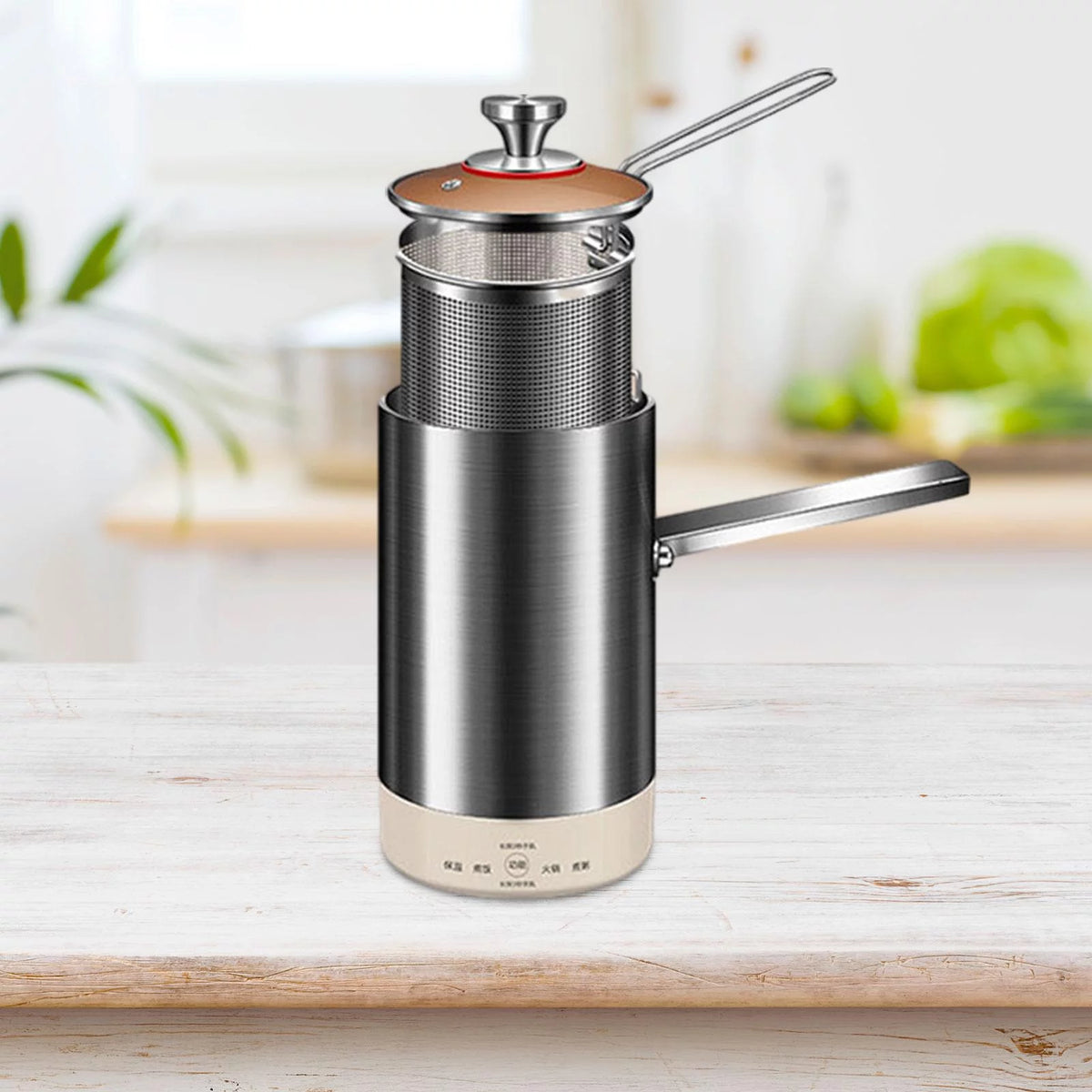 Electric Deep Fryer Pot with Lid and Hook X669304