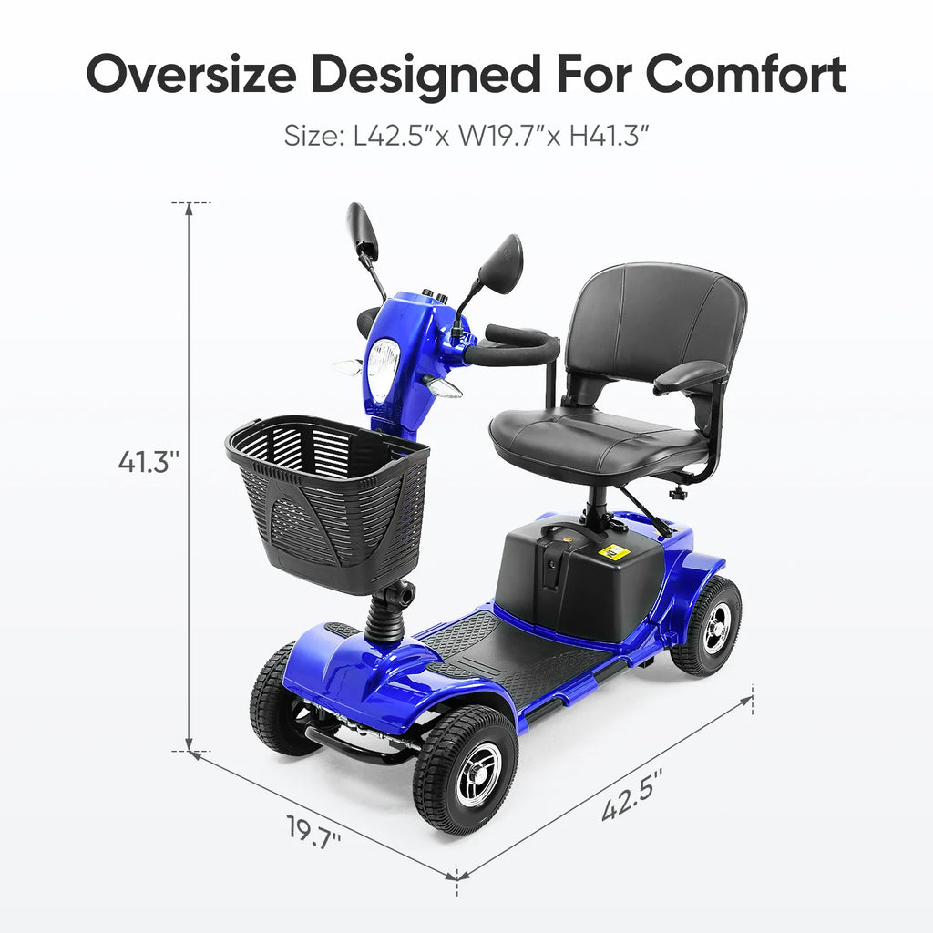 4 Wheel Electric Powered Mobility Scooter Blue I528355