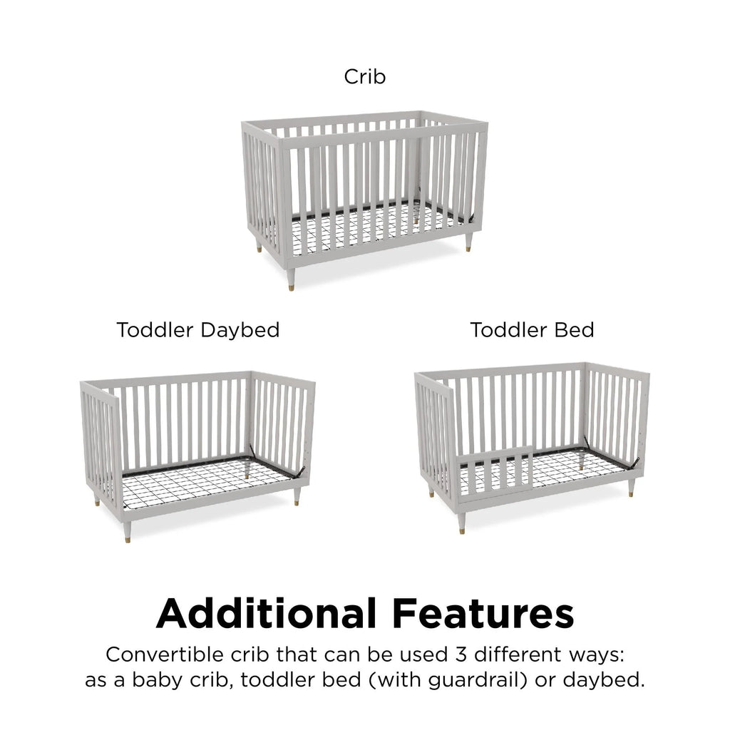 Gray 3 in 1 Crib with Metal Legs C769074