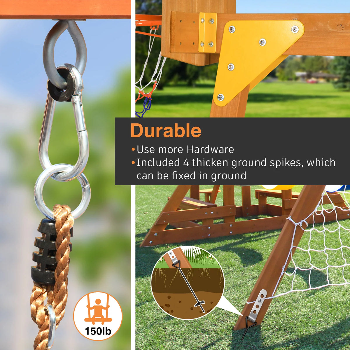 Wooden Swing Set Kids Playground Set B5903