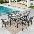 7-Piece Outdoor Dining Set for 6-Person Black G568010