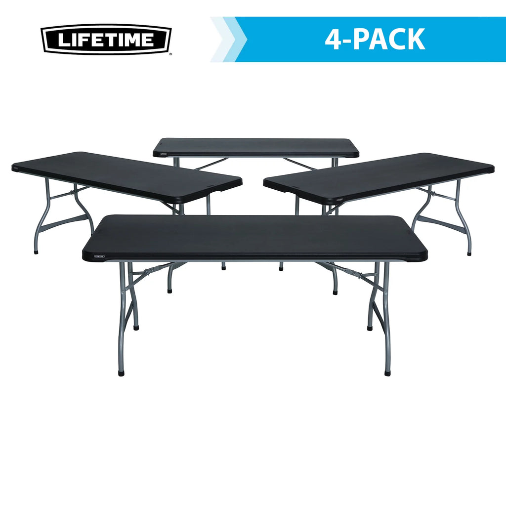 Black 6 Foot Folding Tables 4 Pack U578364