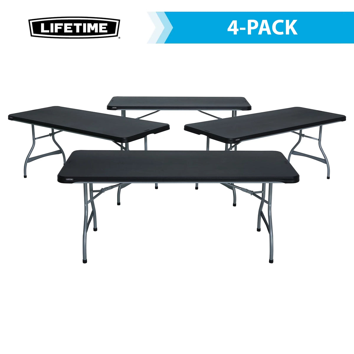 Black 6 Foot Folding Tables 4 Pack U578364