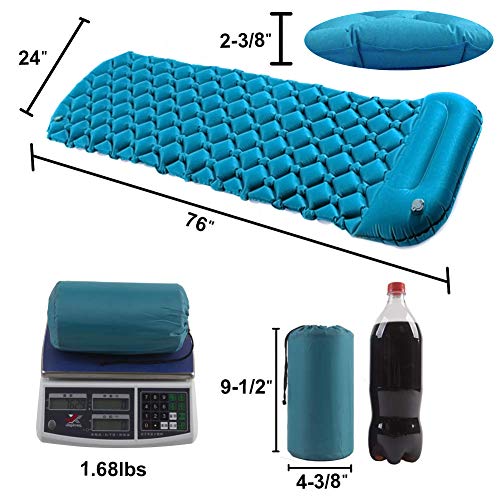 Inflatable Camping Sleeping Pad with Pillow L557