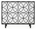 Black Single Panel Fireplace Screen P30778