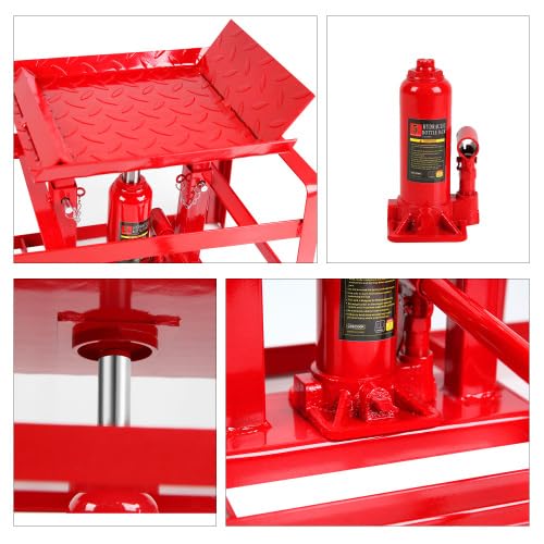 5 Ton Hydraulic Car Ramps, 3-Position Adjustable Steel Ramps O47408