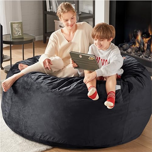 Charcoal Grey 4 FT Machine Washable Mink Bean Bag Chair T282270