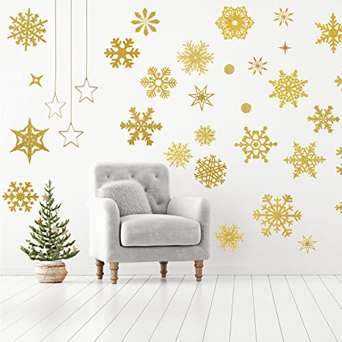 9 Sheets Snowflake Wall Decal Silver Window Clings Removable Stickers U965