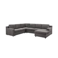 Gray Linen 6-Seater U-Shape Sectional Sofa Chaise L8920