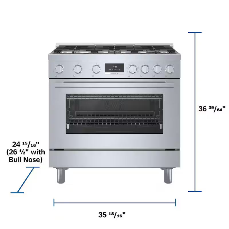 36 in. Dual Fuel Range with 6-Burners in Stainless Steel P603118