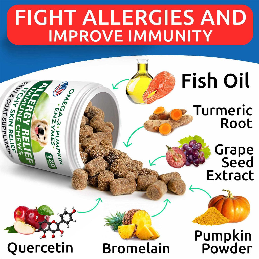 Dog Allergy Relief Chews Skin & Coat Supplement Z891525
