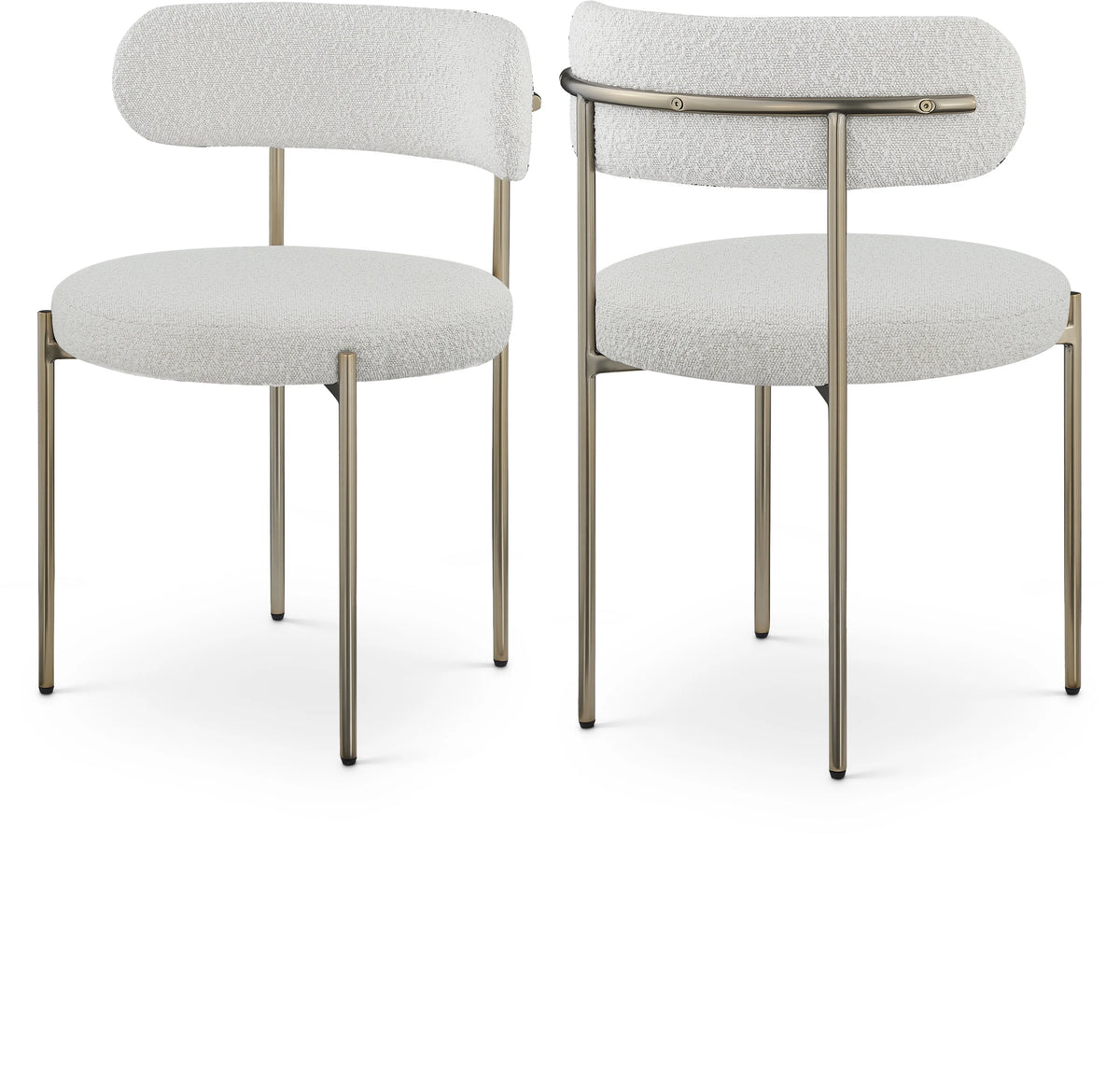 Cream Boucle Fabric Dining Chair X4589