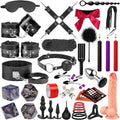 36 Pcs Bondage Kit with Adjustable Handcuffs Ankle Thigh Cuffs Blindfold P16182