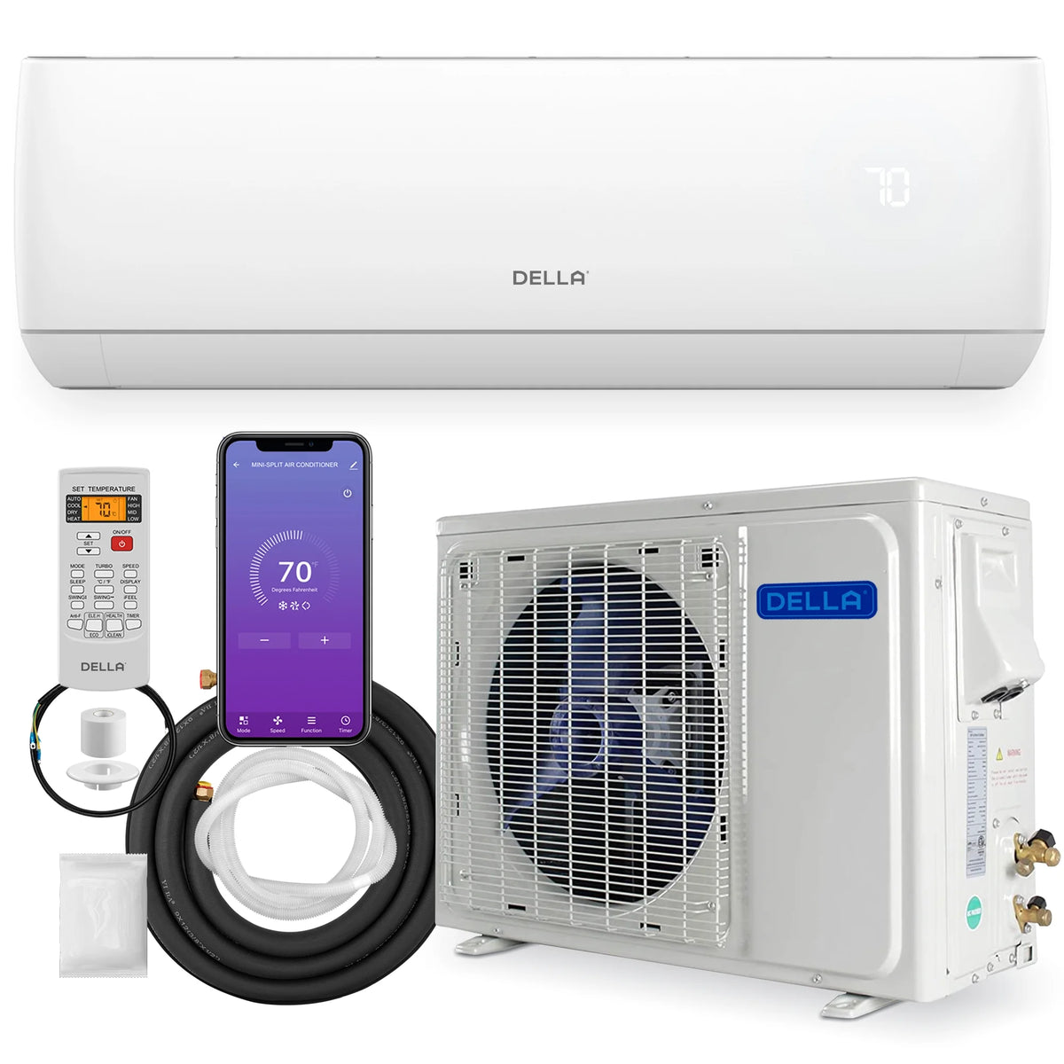 9000 BTU Wifi Enabled Mini Split Air Conditioner & Heater A74025