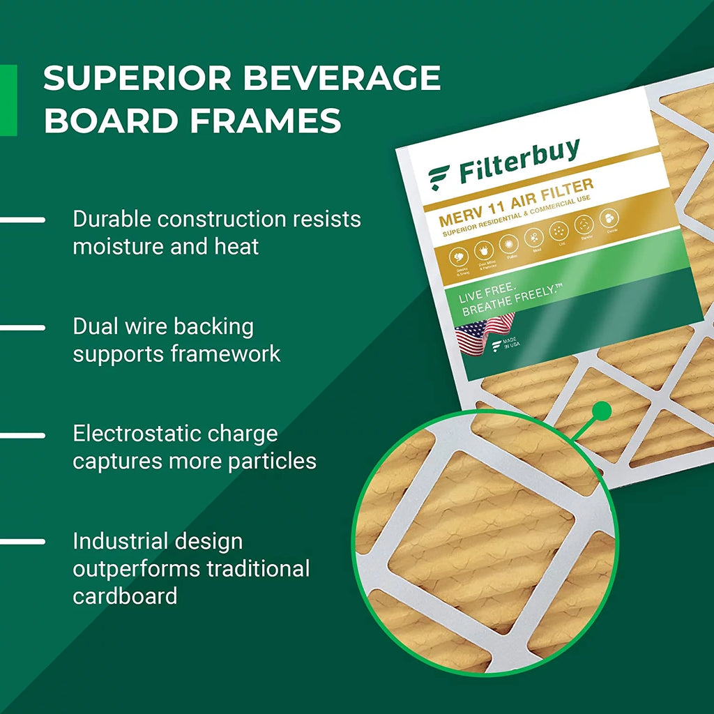 16x25x5 MERV 11 Pleated HVAC Air Filters P3473
