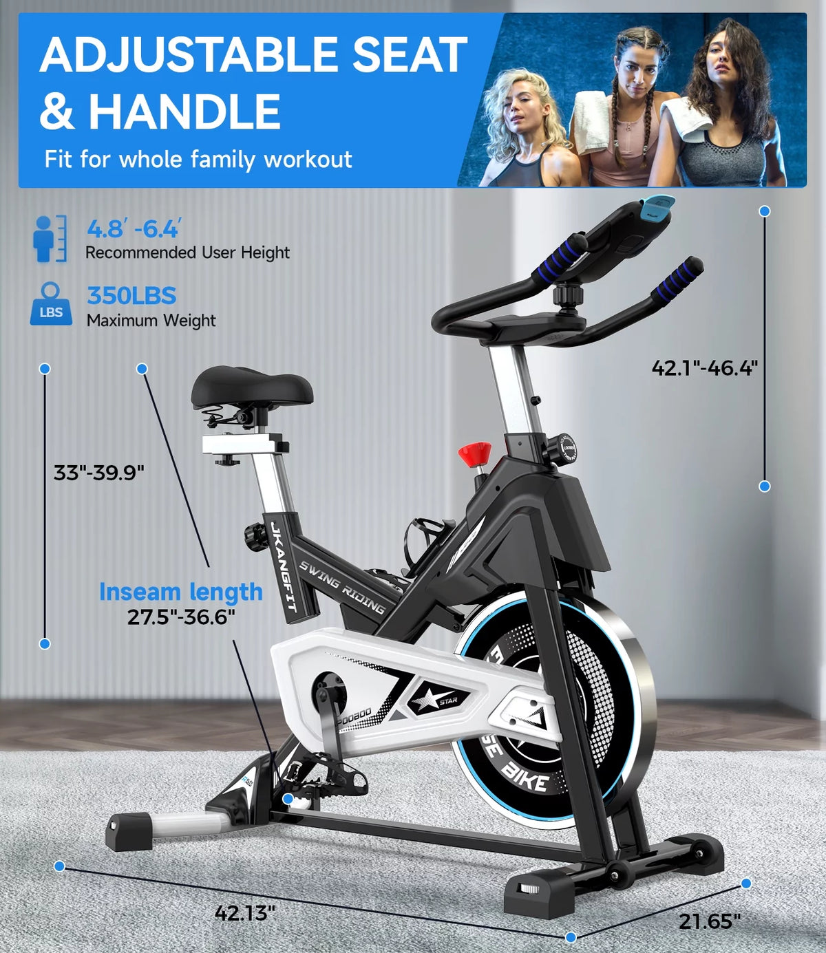 Magnetic Exercise Bike Indoor Stationary Bike V119