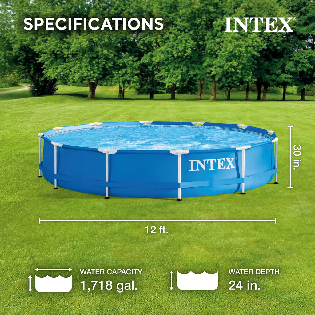 12' x 30 Metal Frame Round Above Ground Swimming Pool M588