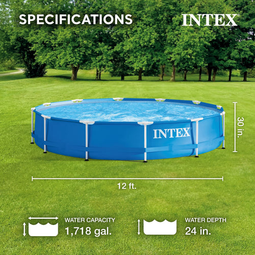 12' x 30 Metal Frame Round Above Ground Swimming Pool M588