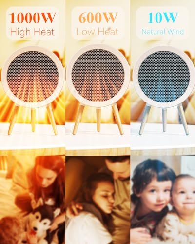 1000W 3 Mode PTC Ceramic Space Heater White X285