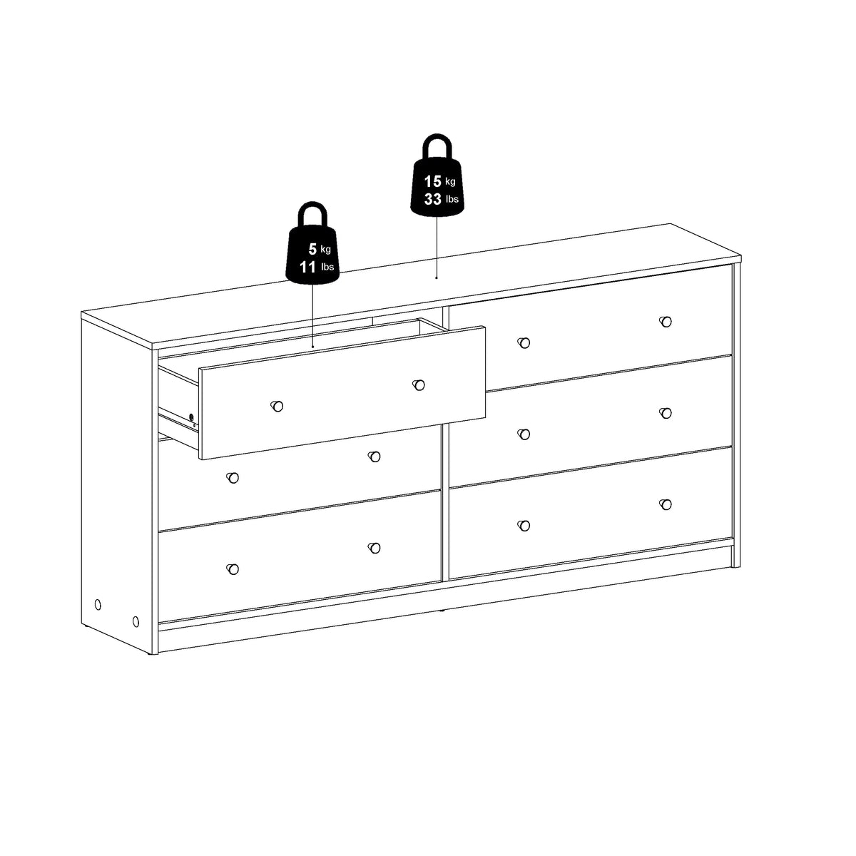 6 Drawer Double Dresser C926192