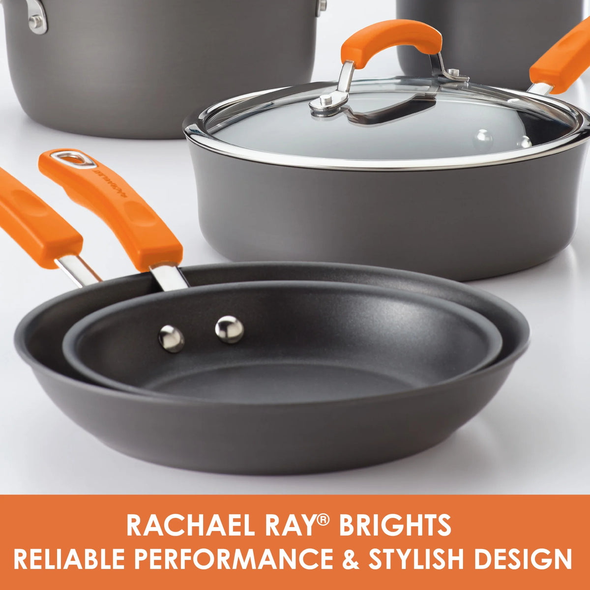 14 Piece Nonstick Hard Anodized Pots and Pans Set E252