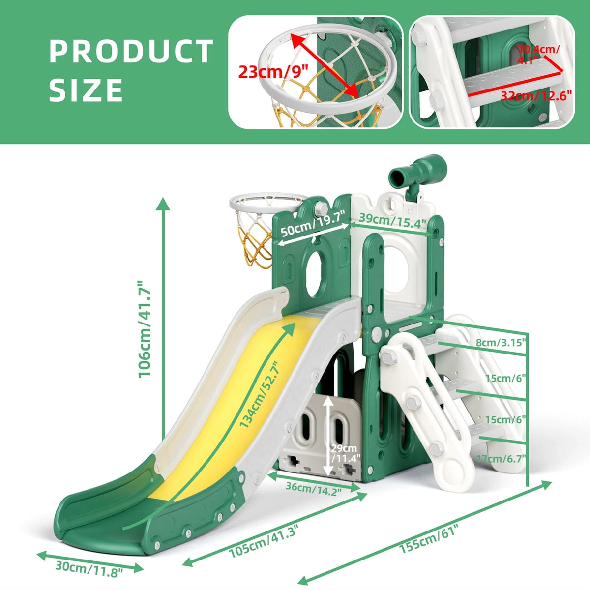 Toddler Slide Set with Basketball Hoop and Ball Z16809