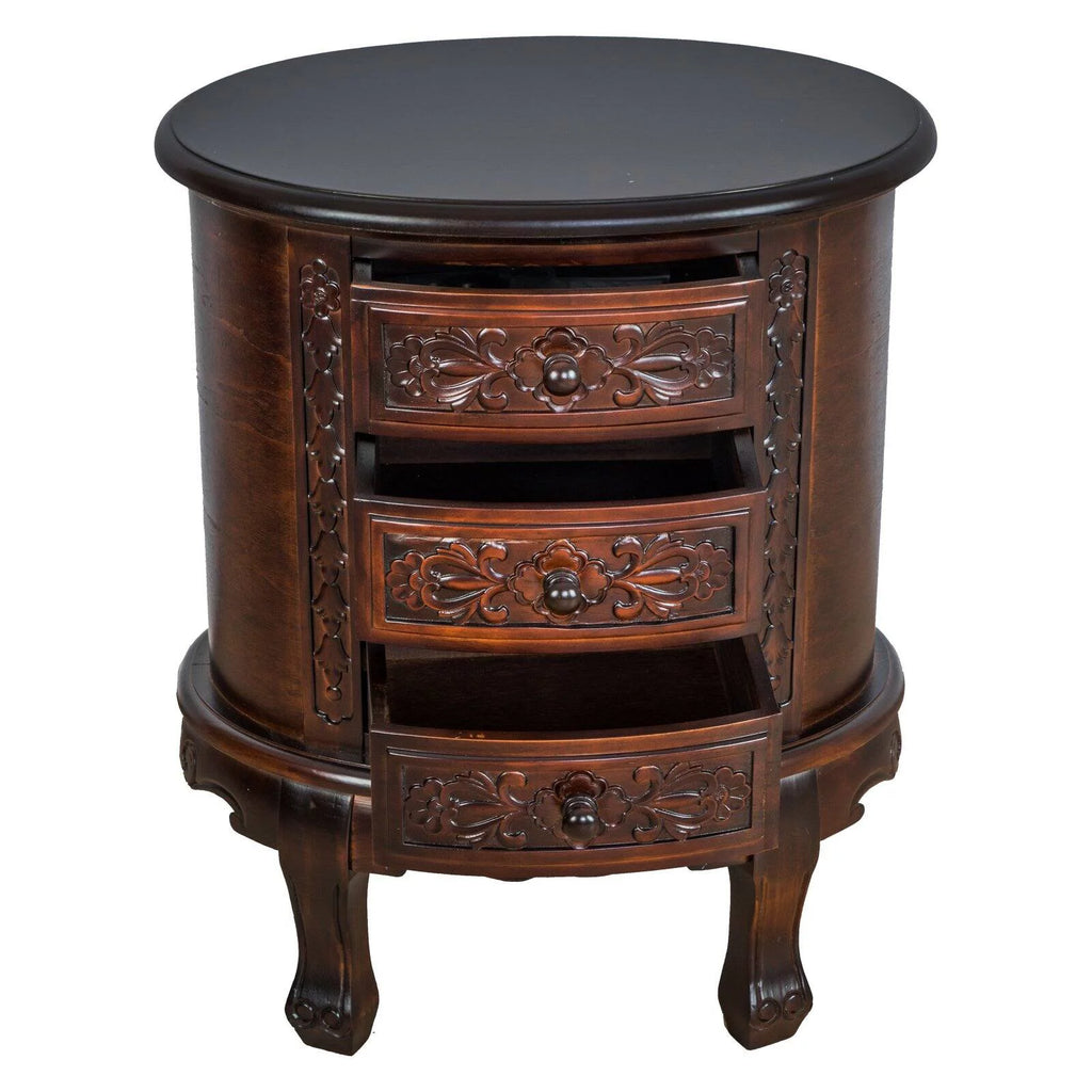 Dark Brown 3 Drawer Wooden Chest C67317