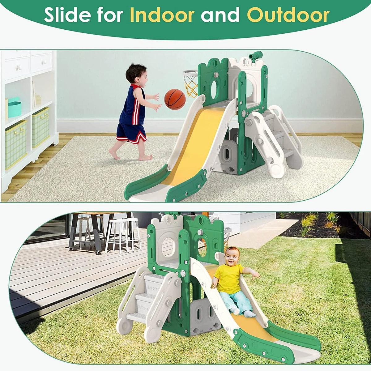 Toddler Slide Set with Basketball Hoop and Ball Z16809