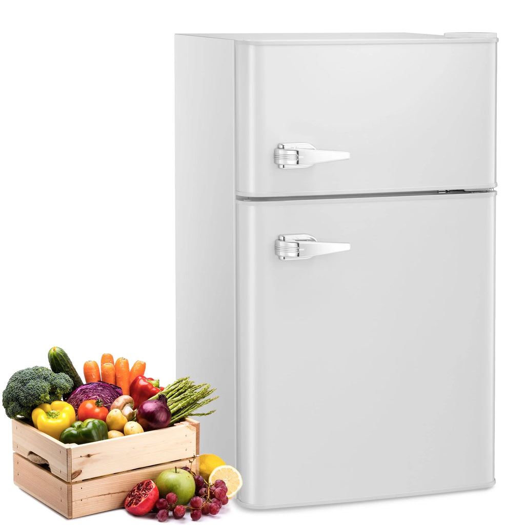 3.2 Cu.Ft Double Door Mini Fridge with Freezer, Black C847859