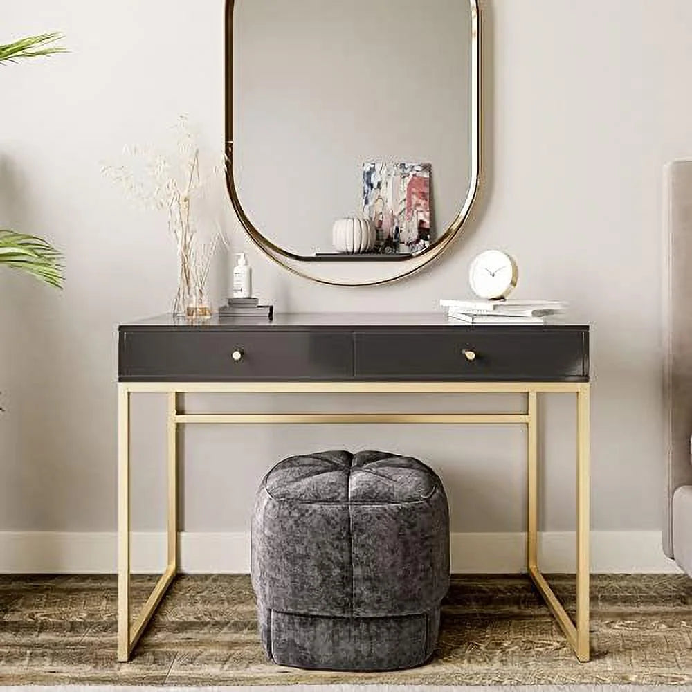 White Vanity Desk with 2 Drawers Q2941