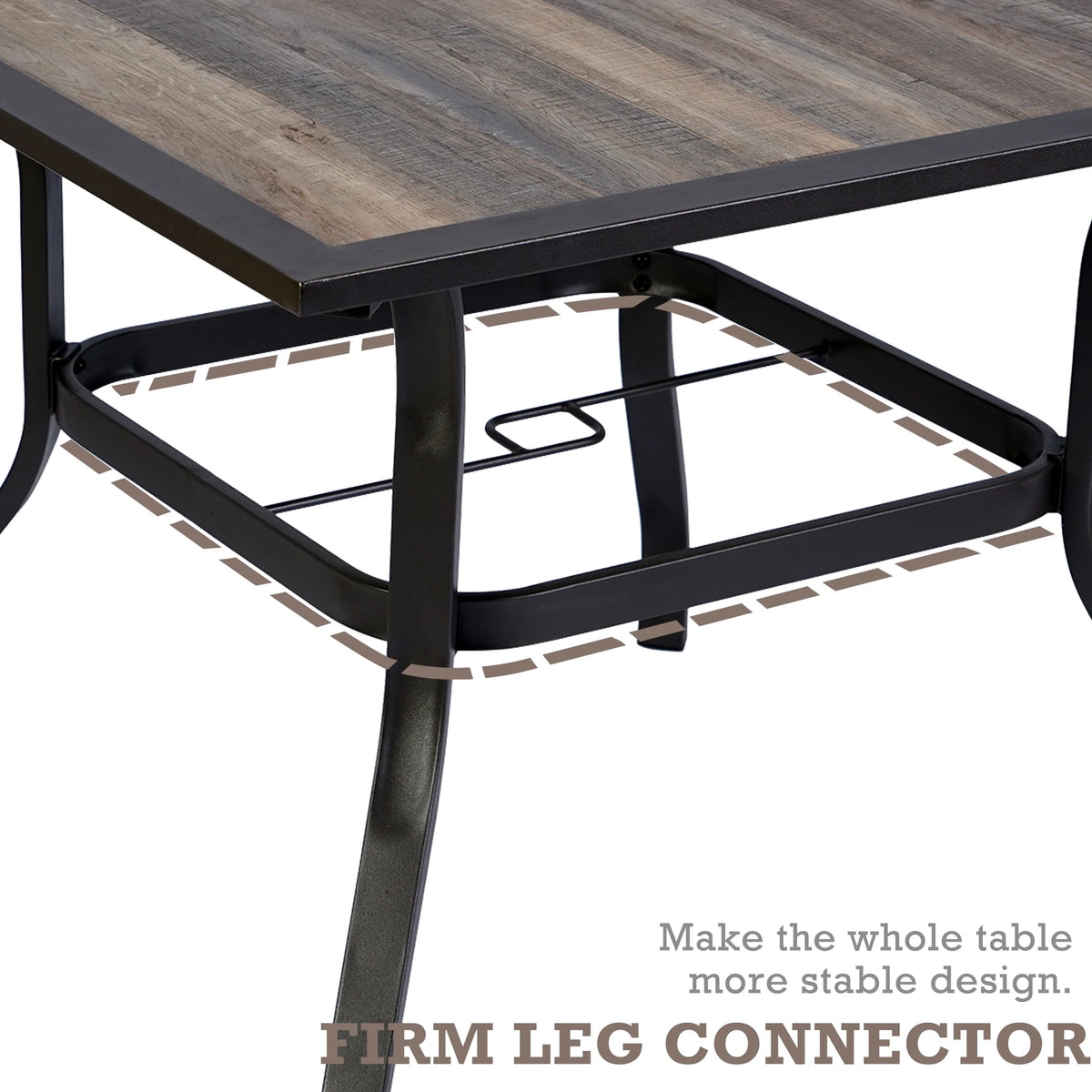 Outdoor Patio Dining Table 37" x 37" Brown N57305