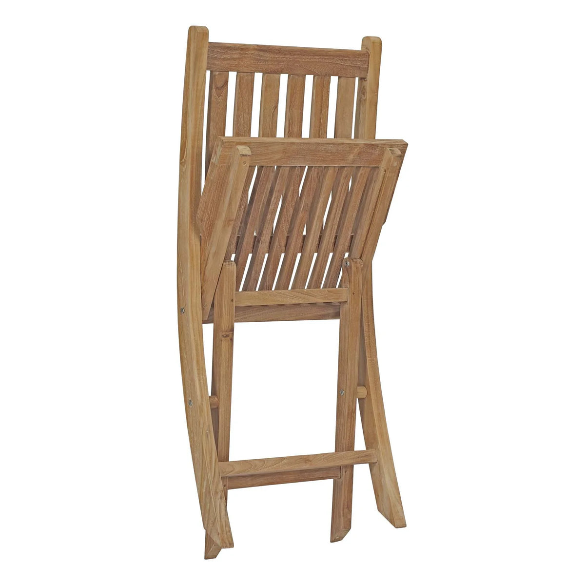 Outdoor Patio Side Dining Chair and Table Set, Wood, Natural S86330