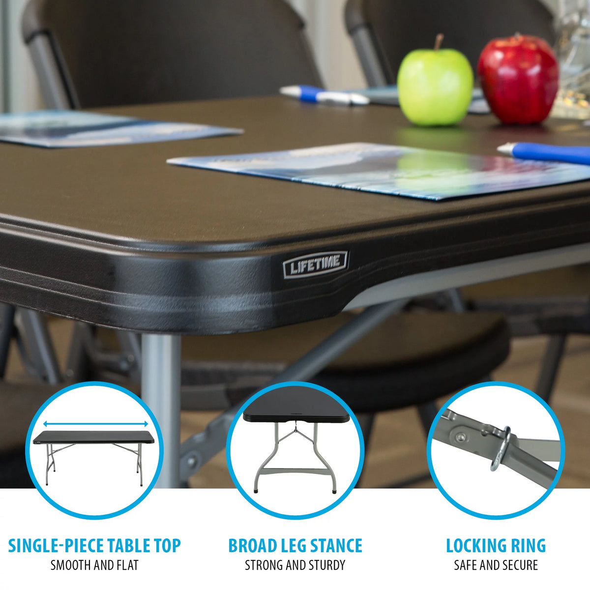 Black 6 Foot Folding Tables 4 Pack U578364