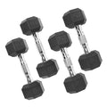 50 lb Rubber Hex Dumbbell Weight Set K4562