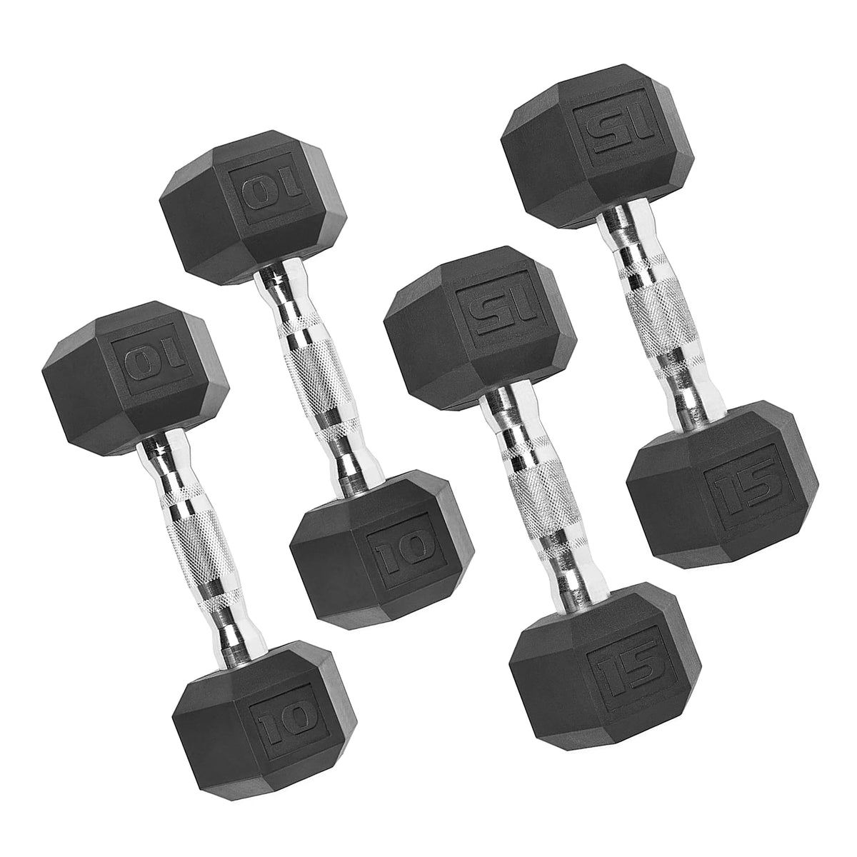 50 lb Rubber Hex Dumbbell Weight Set K4562