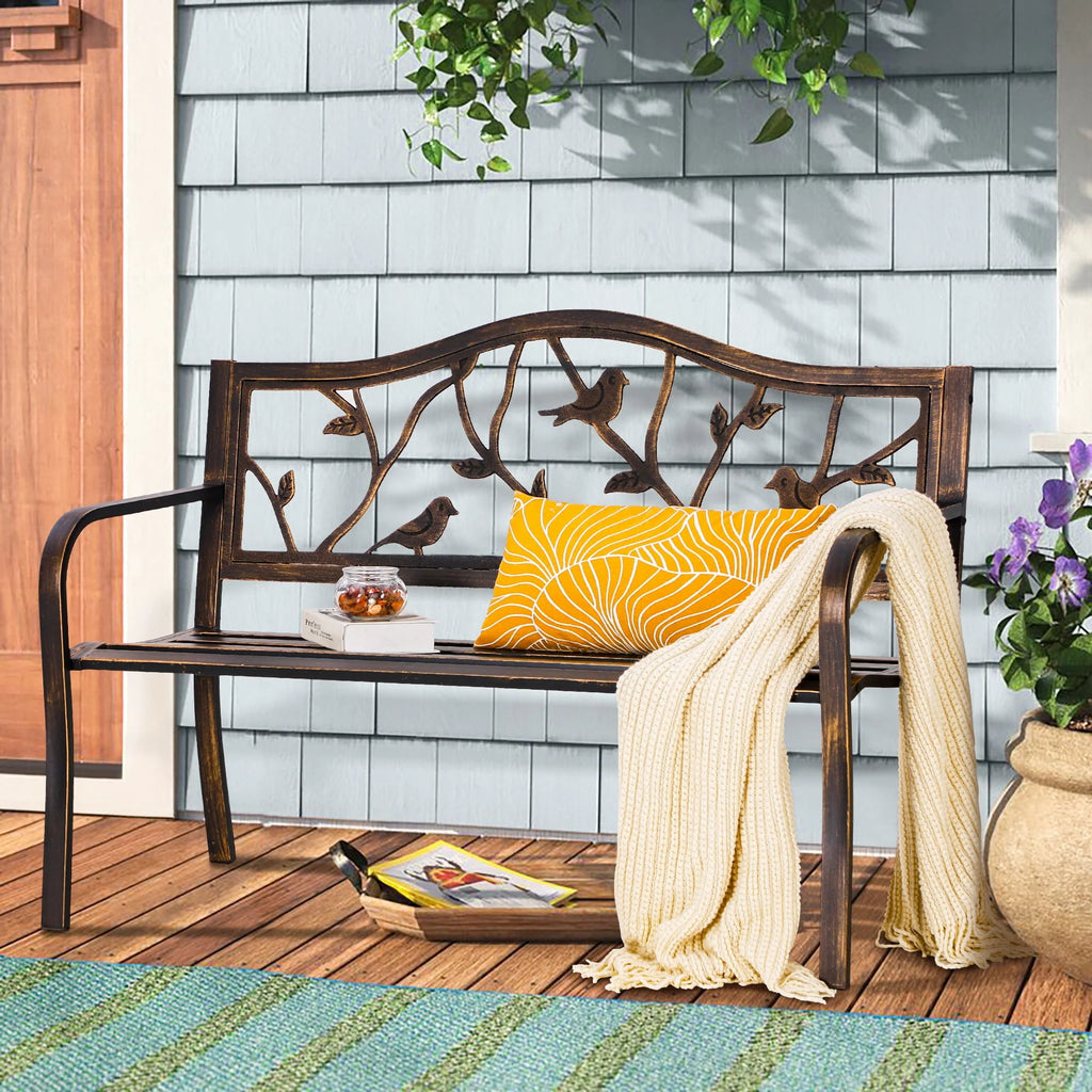 50” Outdoor Metal Patio Garden Bench L881