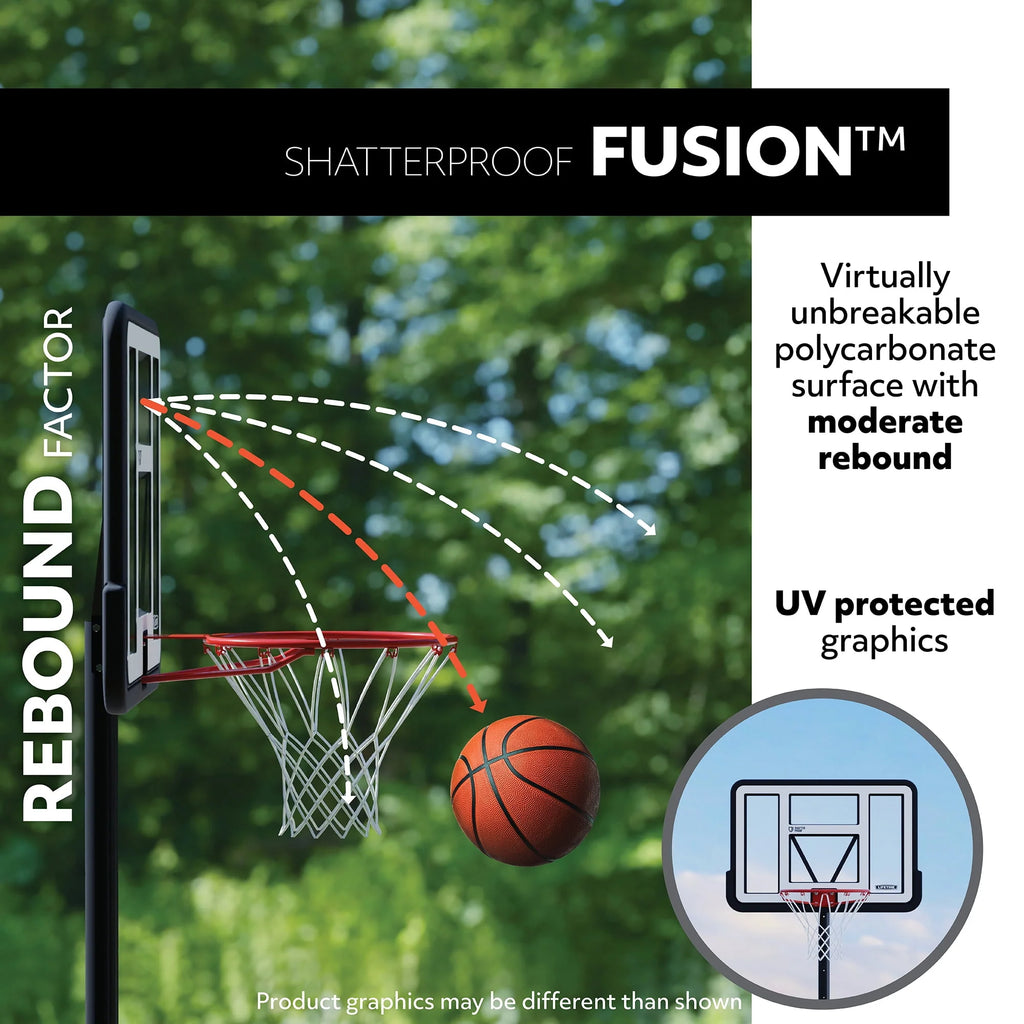Adjustable Inground Basketball Hoop 50 inch Polycarbonate U659103