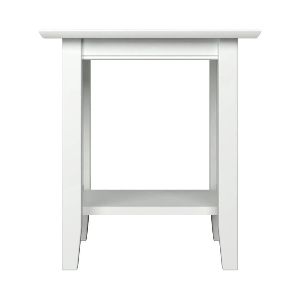 White Solid Wood End Table I87281