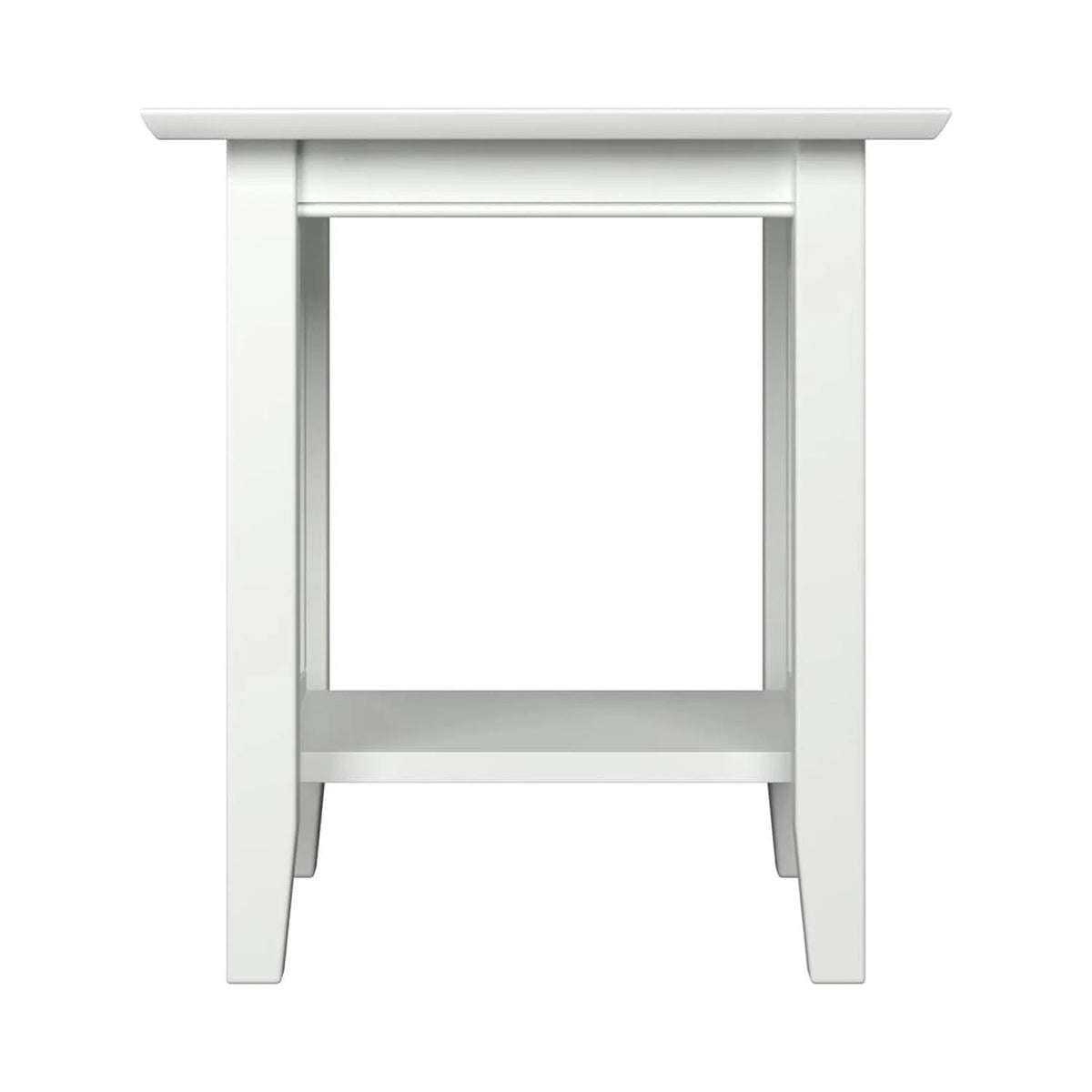 White Solid Wood End Table I87281